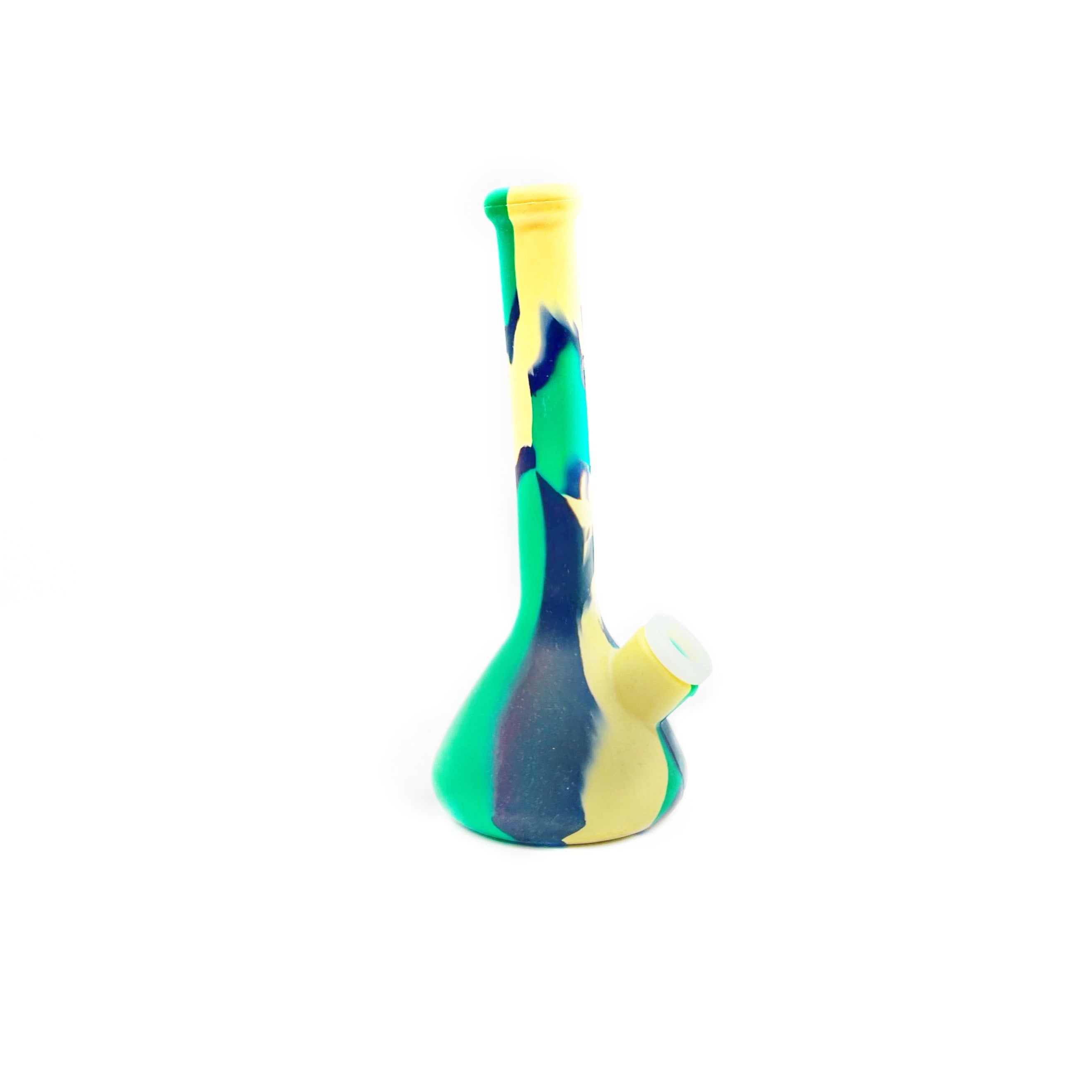 7" Tri-Colored Silicone Waterpipe with Glass Bowl Wholesale