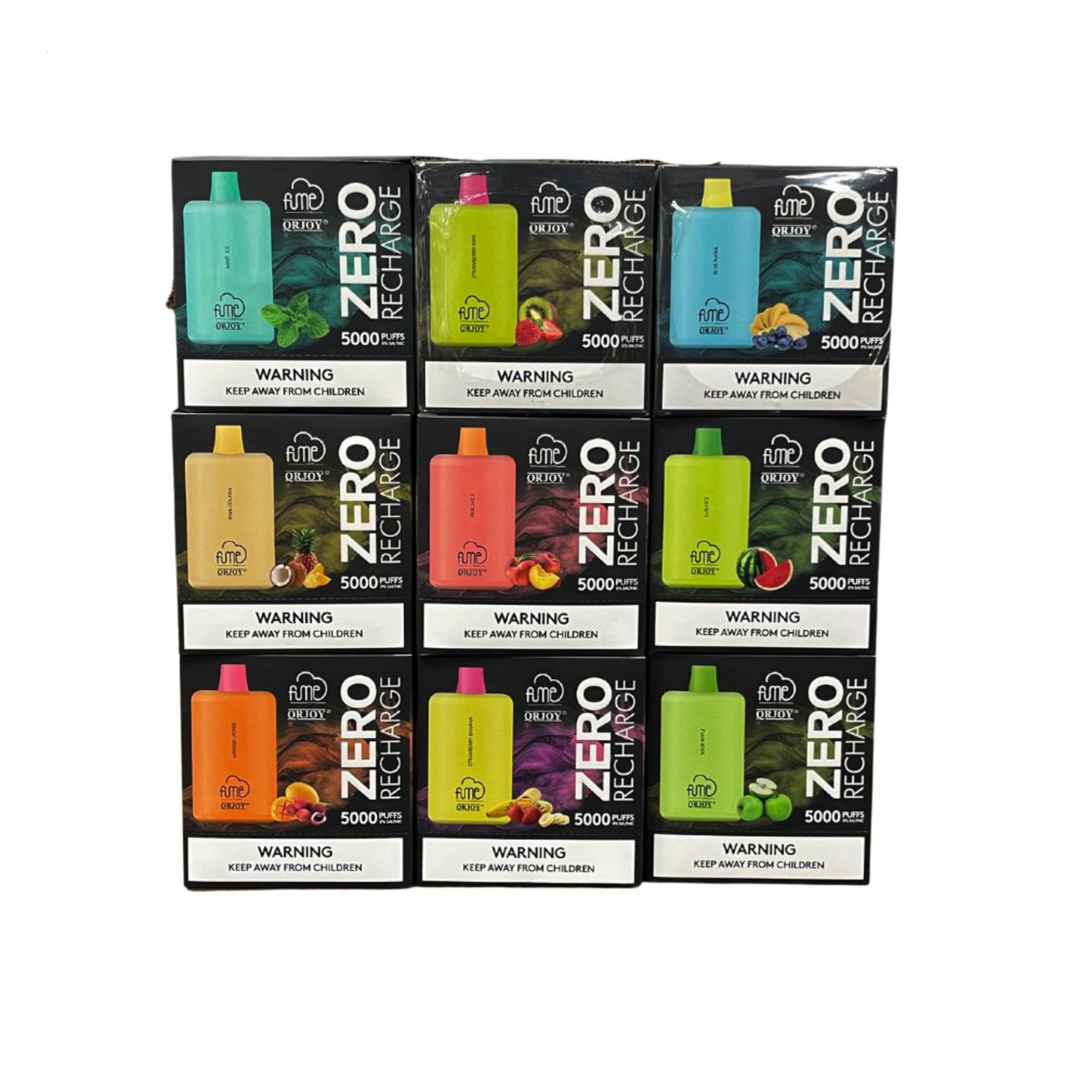 Fume Recharge ZERO Nicotine 5000 Puffs Disposable Vape Wholesale – 1 Box / 10pcs