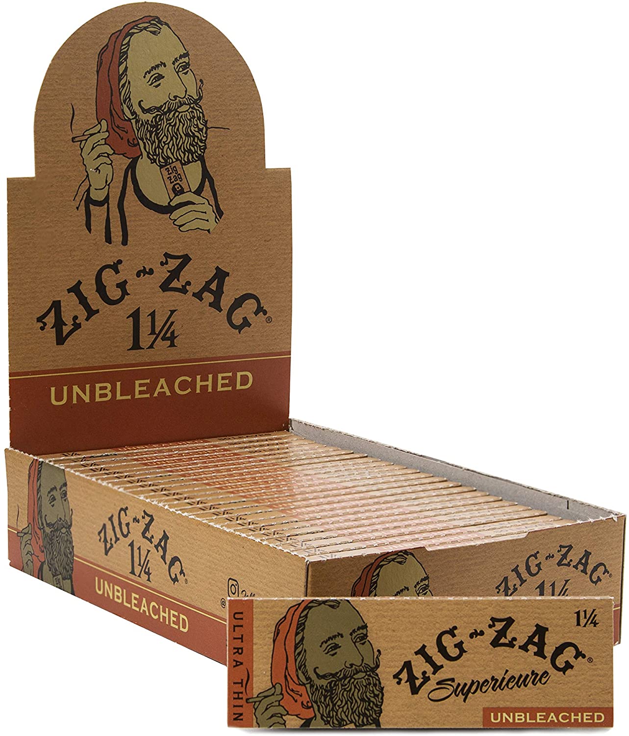 Zig Zag Rolling Papers Superiure 1 ¼ unbleached - 24ct