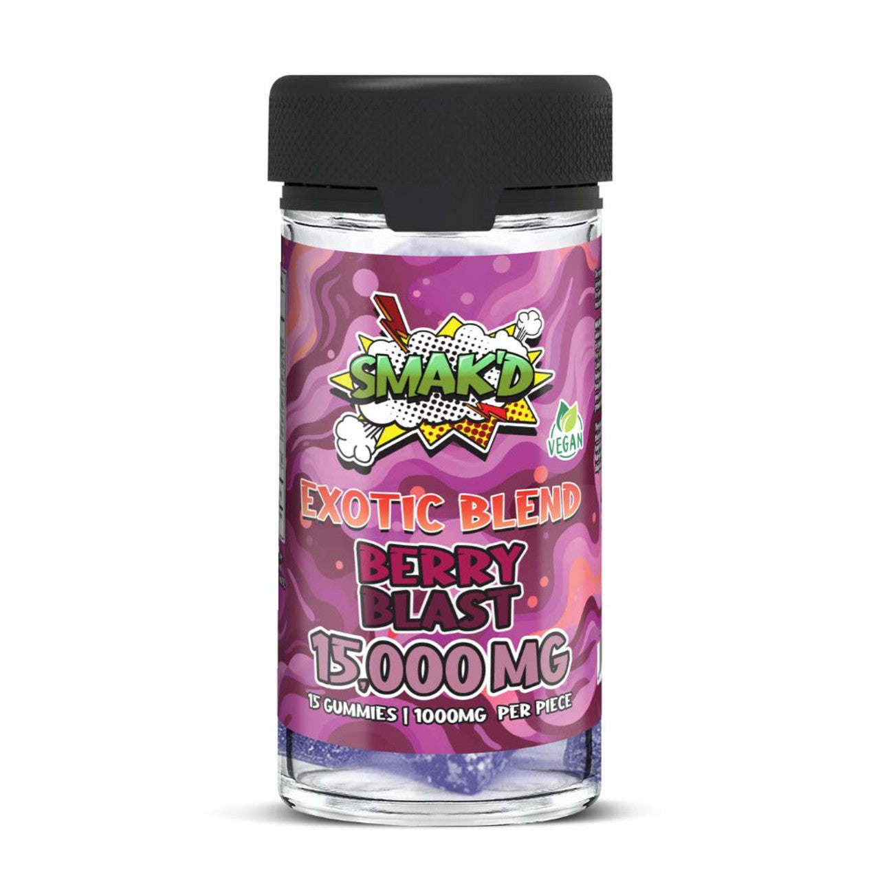 SMAK'D Exotic Blend 15,000MG THC Gummies - 15ct.