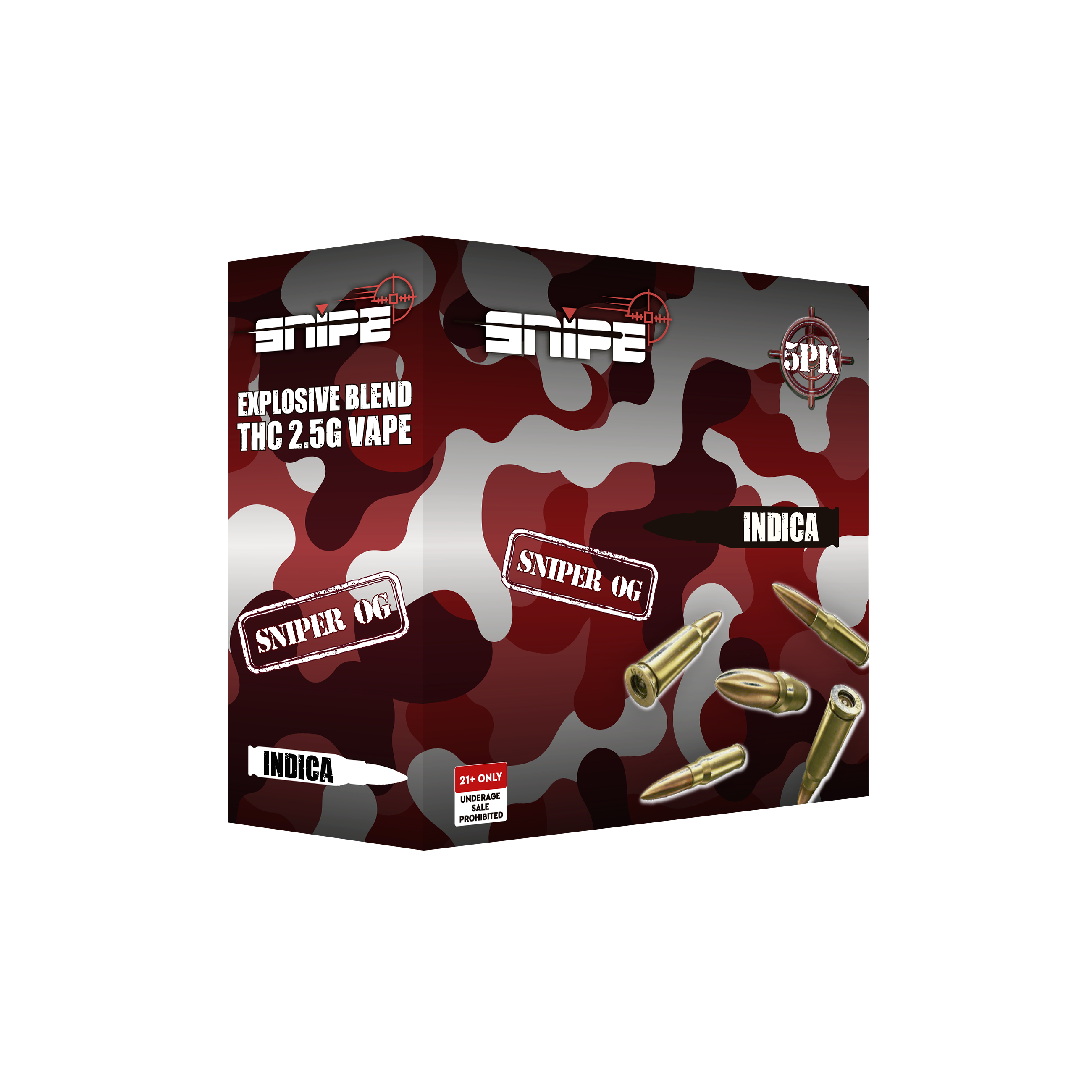 Snipe Explosive Blend THC 2.5G Vape - 5ct