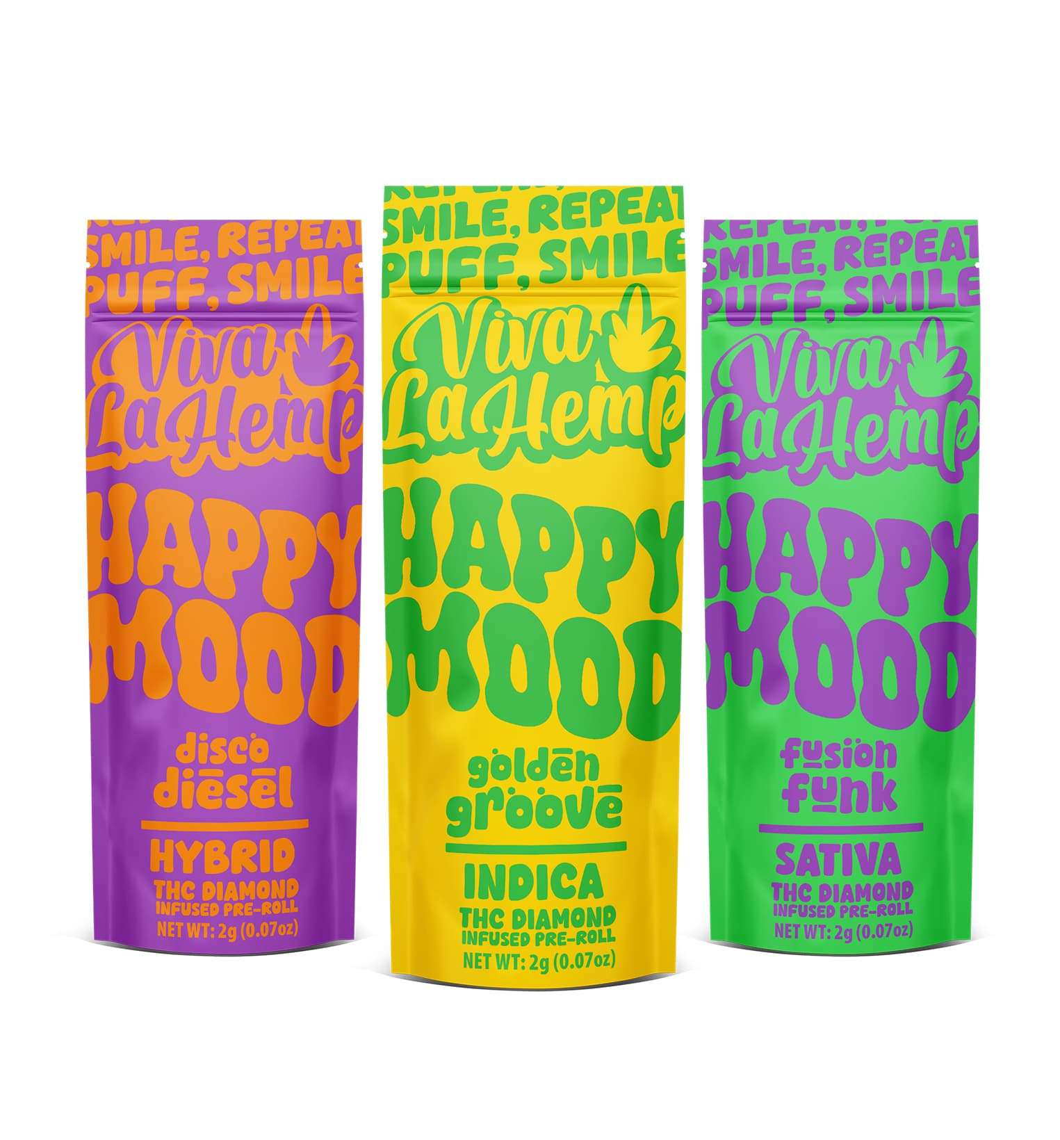 Viva La Hemp Happy Mood - 2g THC Diamond Infused Pre-Rolls - 90ct