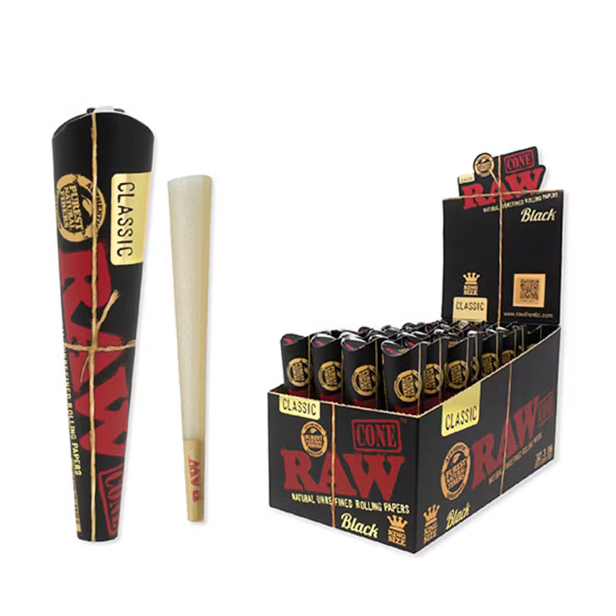 RAW Black King Size Classic Cone
