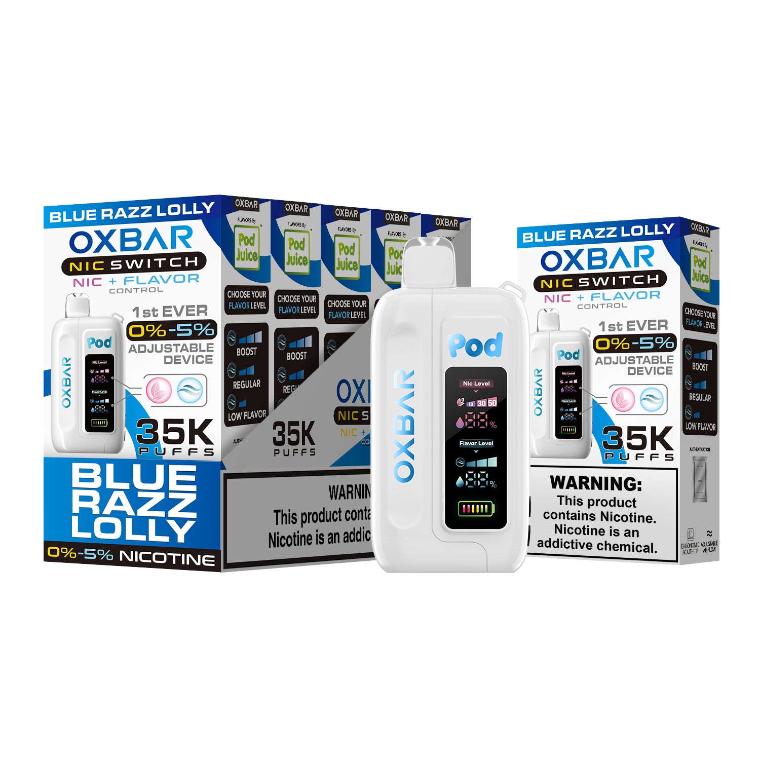 OXBAR x Pod Juice Nic Switch 35K Puffs Disposable Vape Device - 5ct.