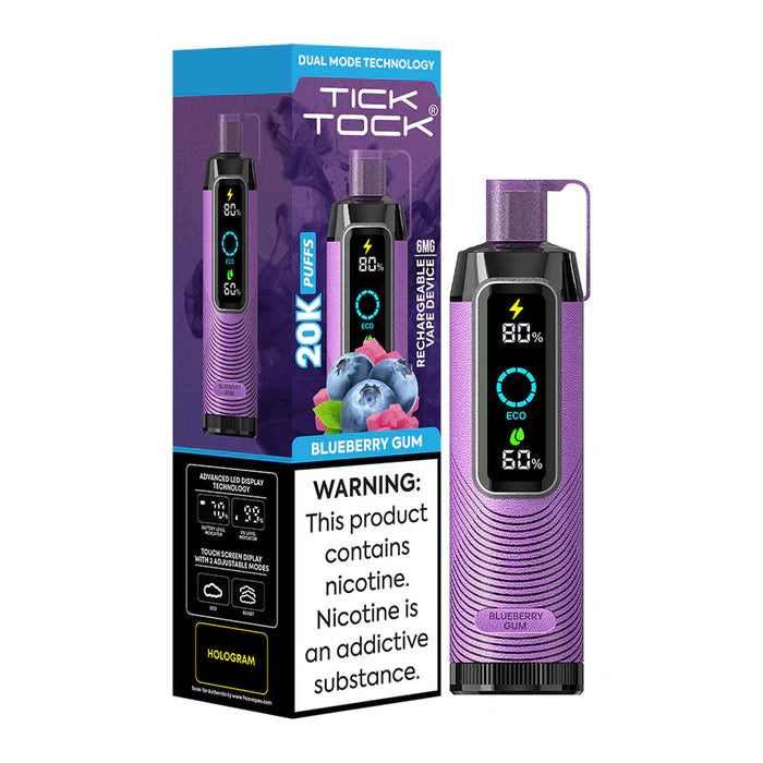 Tick Tock 20000 Puffs Rechargeable Vape Device - 6mg - 5ct