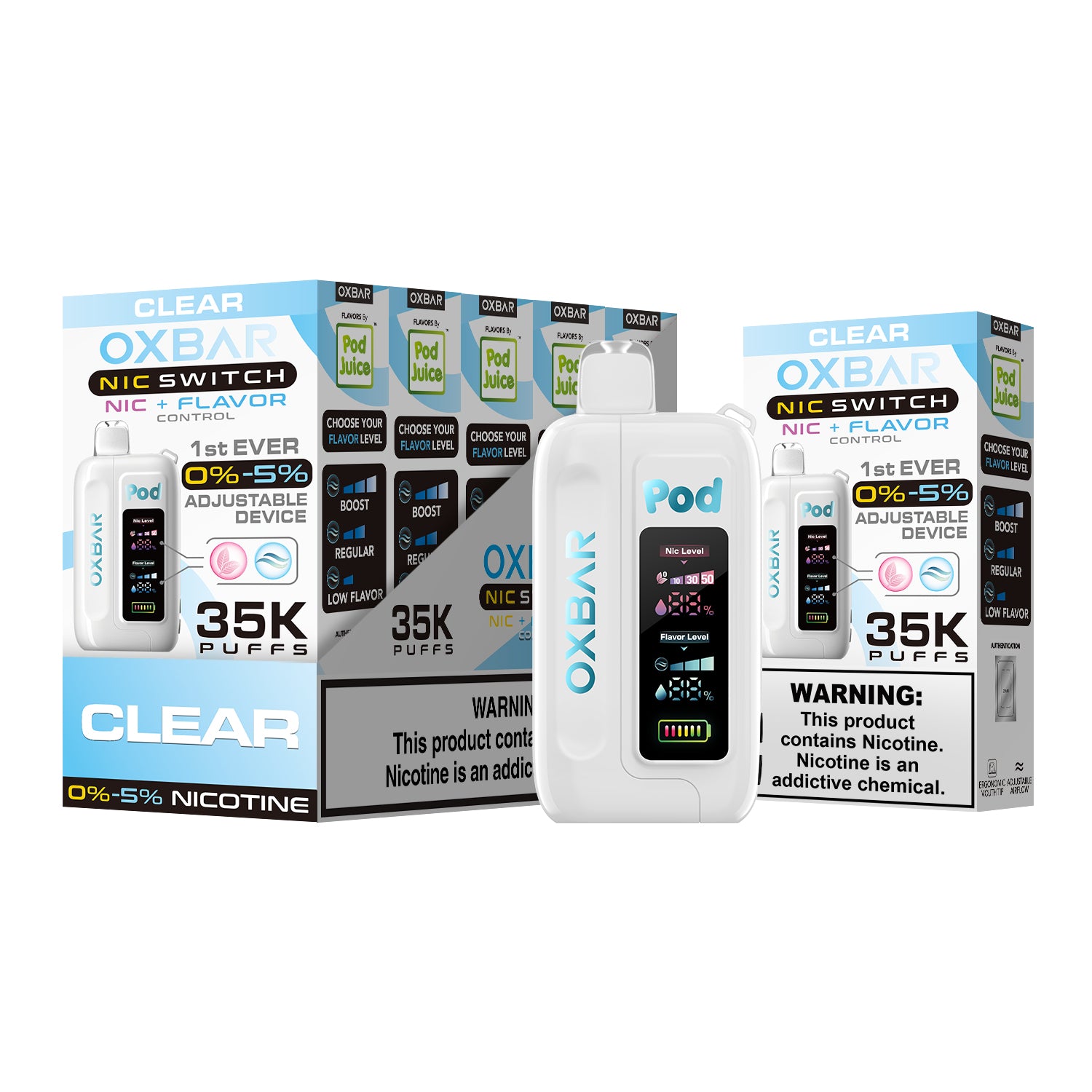 OXBAR x Pod Juice Nic Switch 35K Puffs Disposable Vape Device - 5ct.