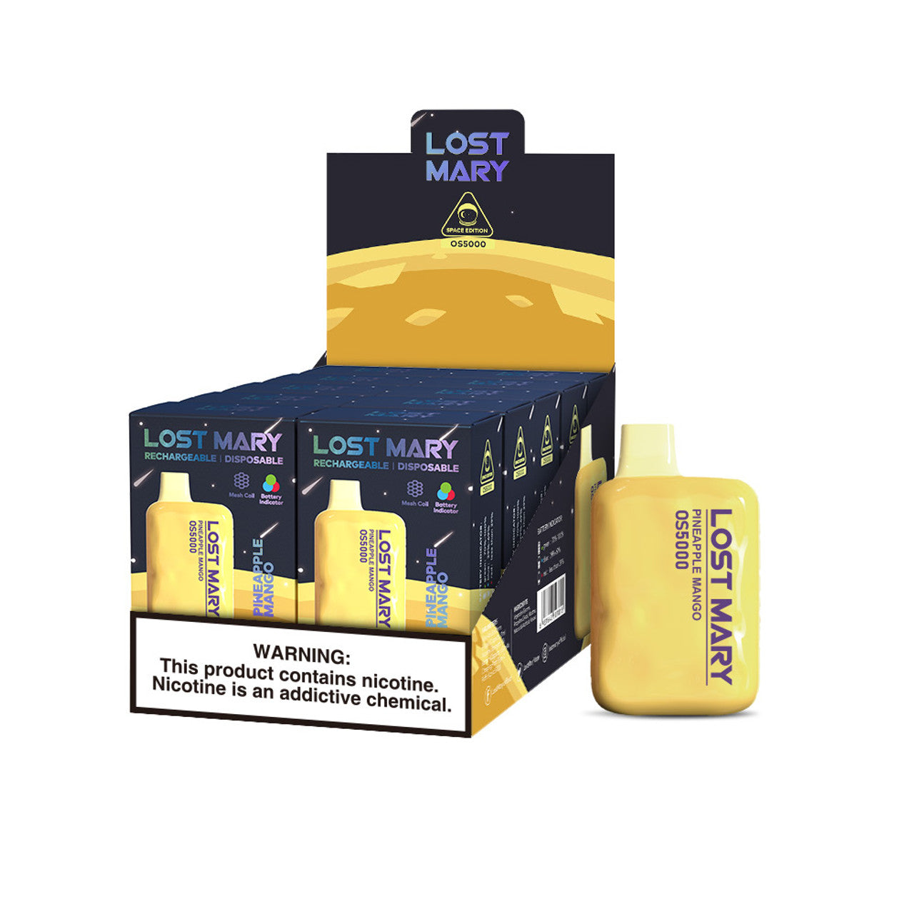 EB Lost Mary OS5000 Puffs Rechargeable Disposable Kit Vape Wholesale - 1 Box / 10pcs