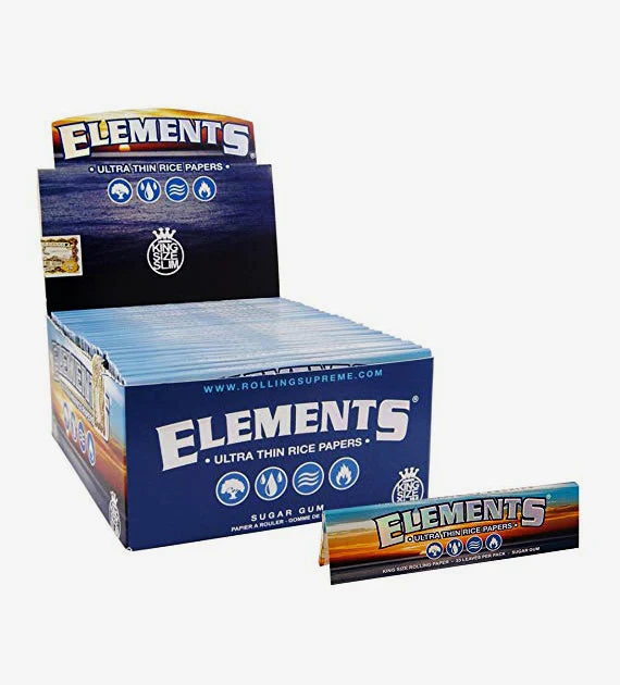 Elements King Size Slim Ultra Thin Rice Rolling Papers Wholesale – 1 Box/ 50ct