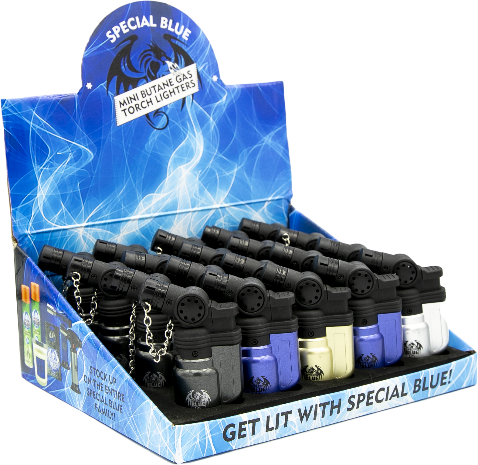 Special Blue Mini Metal Torch Wholesale – 1 Box / 20pcs