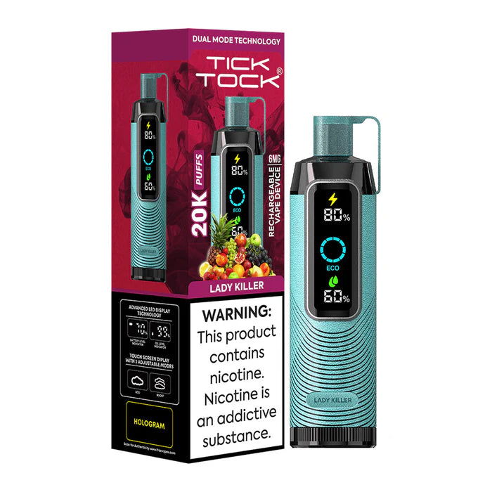 Tick Tock 20000 Puffs Rechargeable Vape Device - 6mg - 5ct