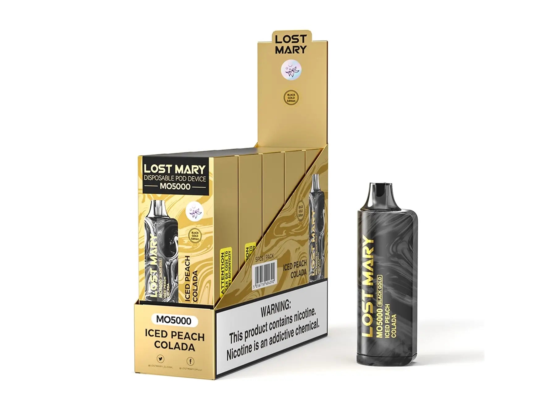 Lost Mary MO5000 Black & Gold Edition Vape Wholesale