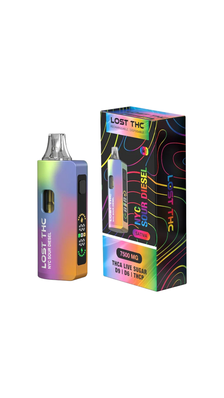 Lost THC V2 Rainbow Edition THCA Live Sugar 7500mg Vape - 5ct