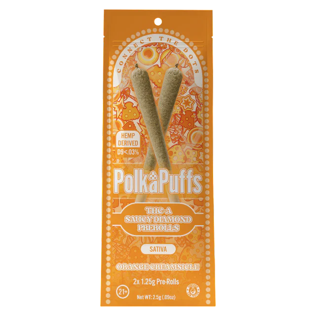 Polka Puffs THC-A Saucy Diamond Pre-Rolls - 10ct