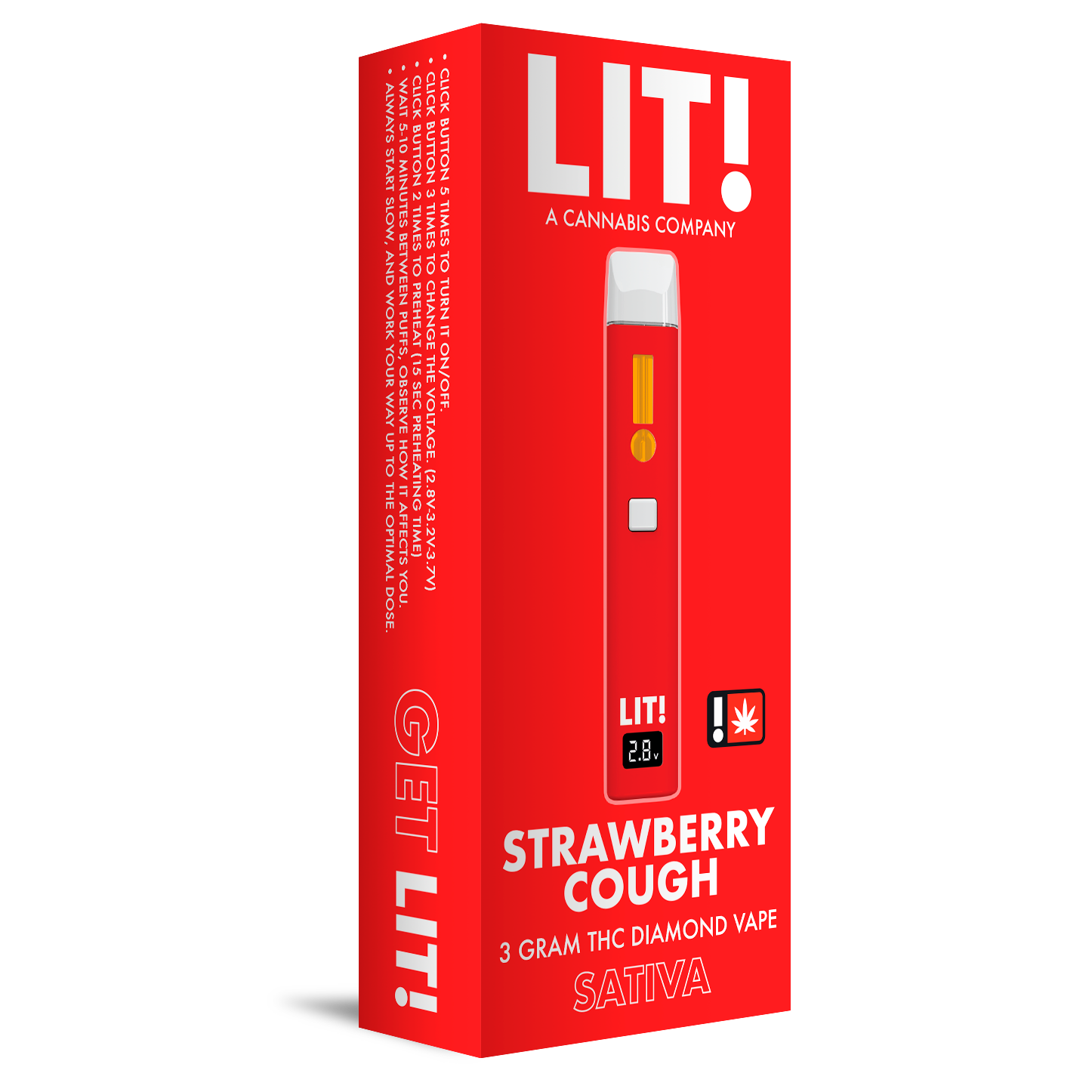 LIT 3 Gram THC Diamond Vape - 5ct