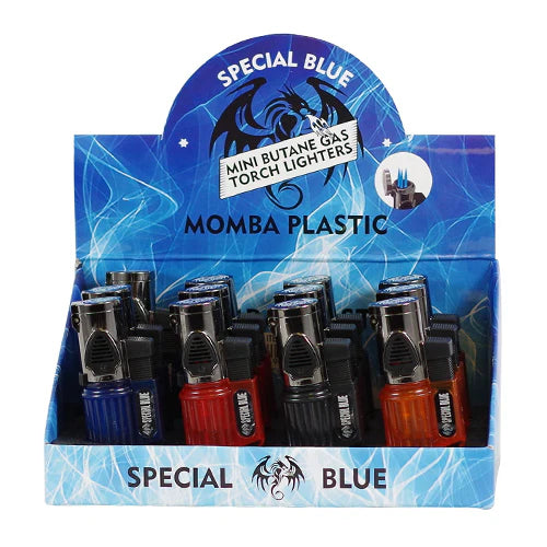 Special Blue Momba Plastic Torch Lighter Wholesale – 1 Box / 12pcs