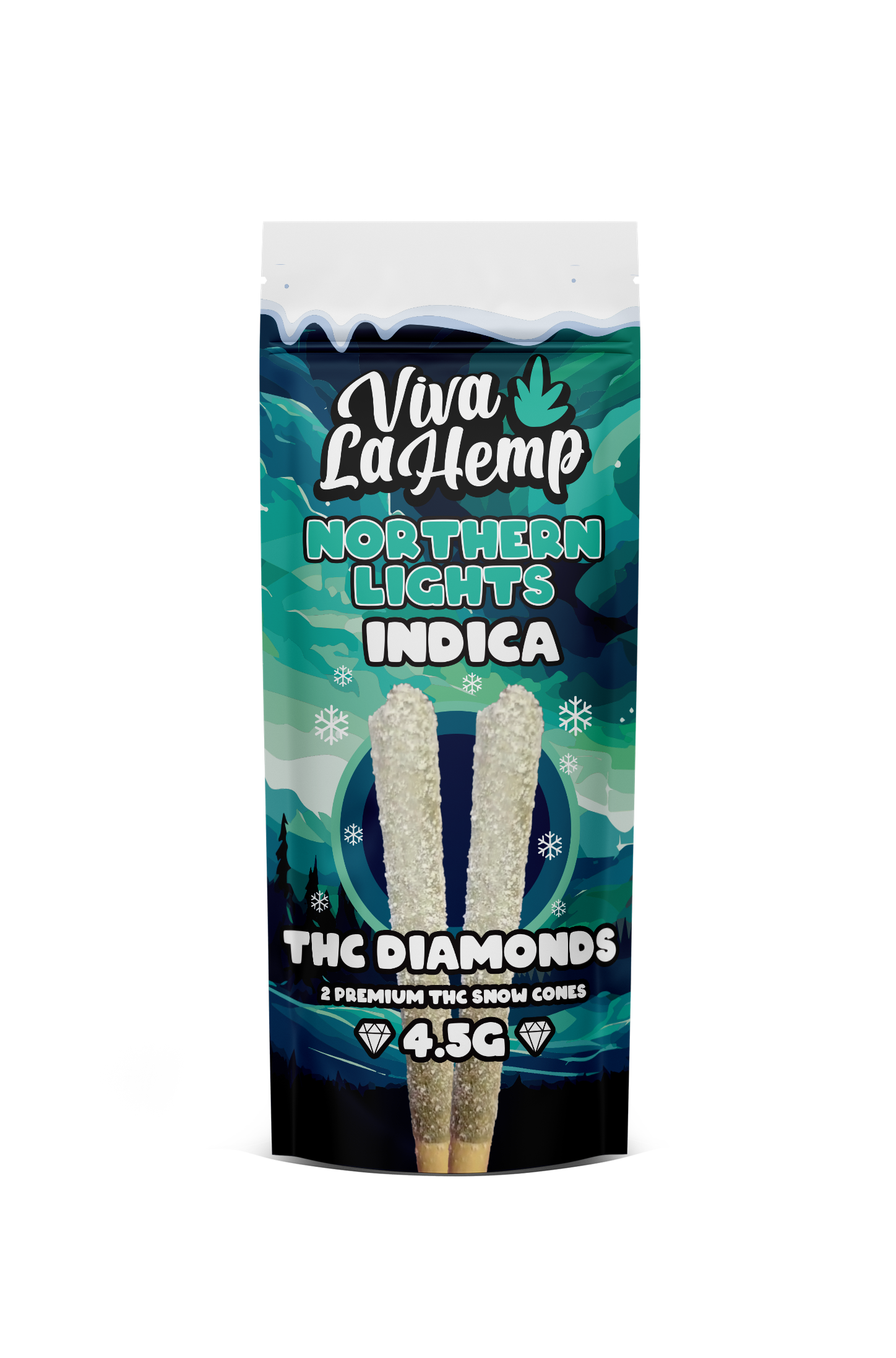 Viva La Hemp 4.5G THC Diamonds - 2 Premium THC Snow Cones - 6ct.