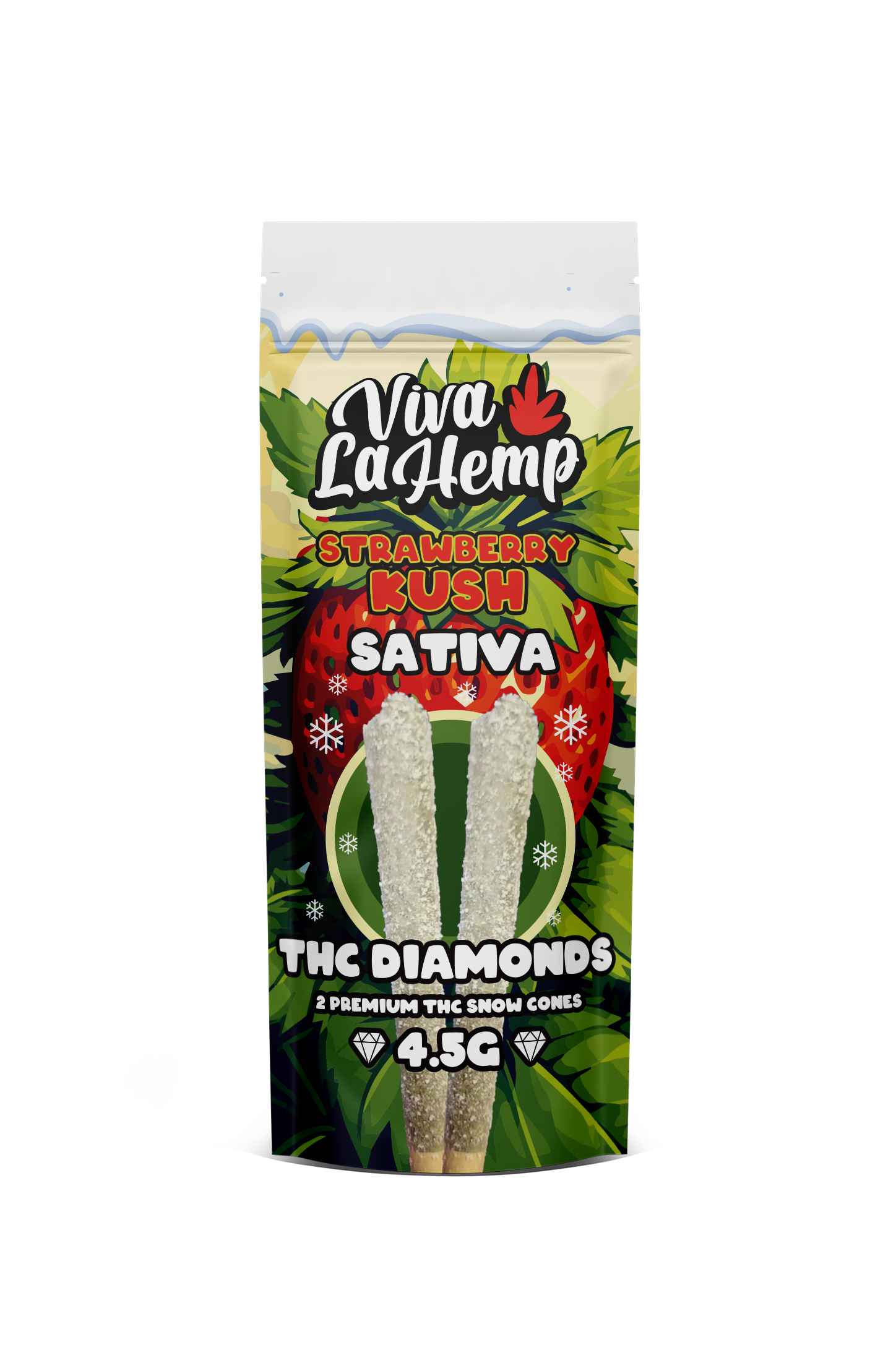 Viva La Hemp 4.5G THC Diamonds - 2 Premium THC Snow Cones - 6ct.