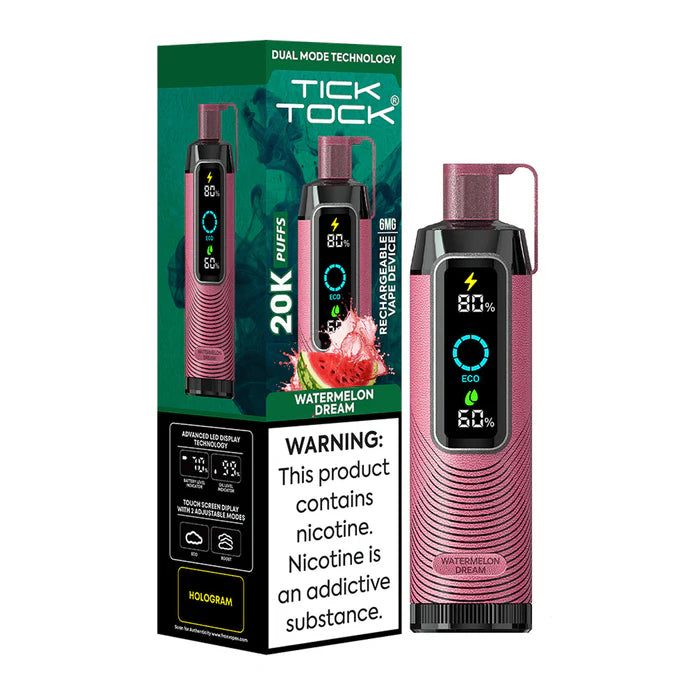 Tick Tock 20000 Puffs Rechargeable Vape Device - 6mg - 5ct