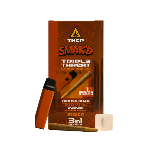 SMAK'D Triple Threat 3-in-1 Bundle (Disposable Vape + Pre-Roll + Gummy) - 5ct.