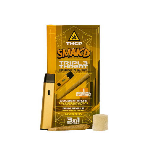 SMAK'D Triple Threat 3-in-1 Bundle (Disposable Vape + Pre-Roll + Gummy) - 5ct.
