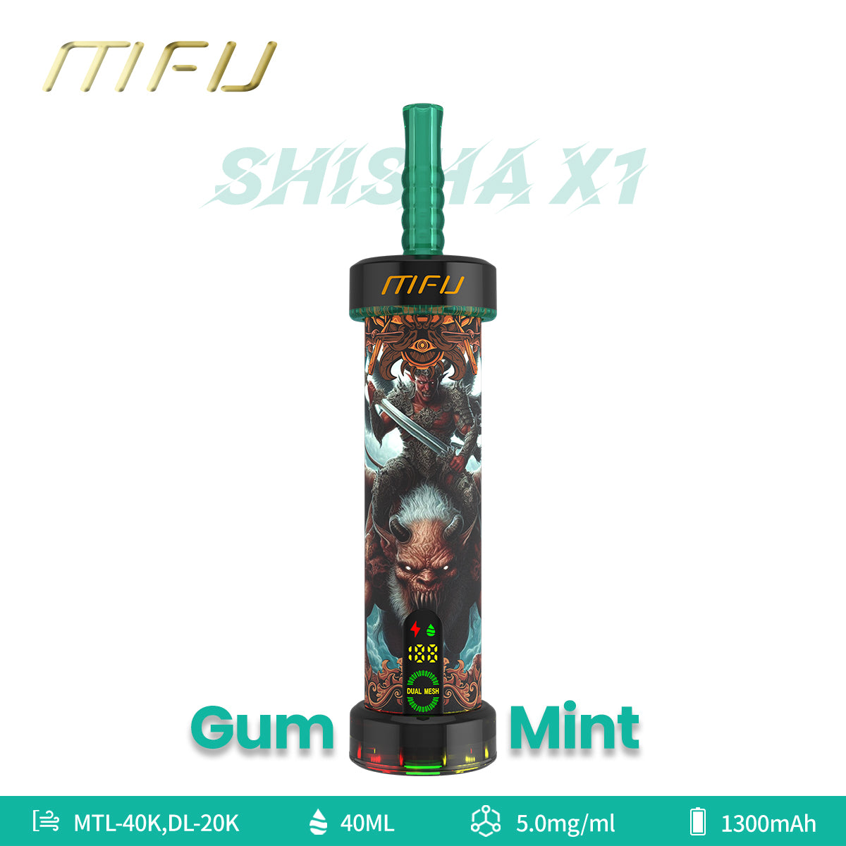 MFU Shisha X1 40000 Puffs Hookah Vape - 10pk