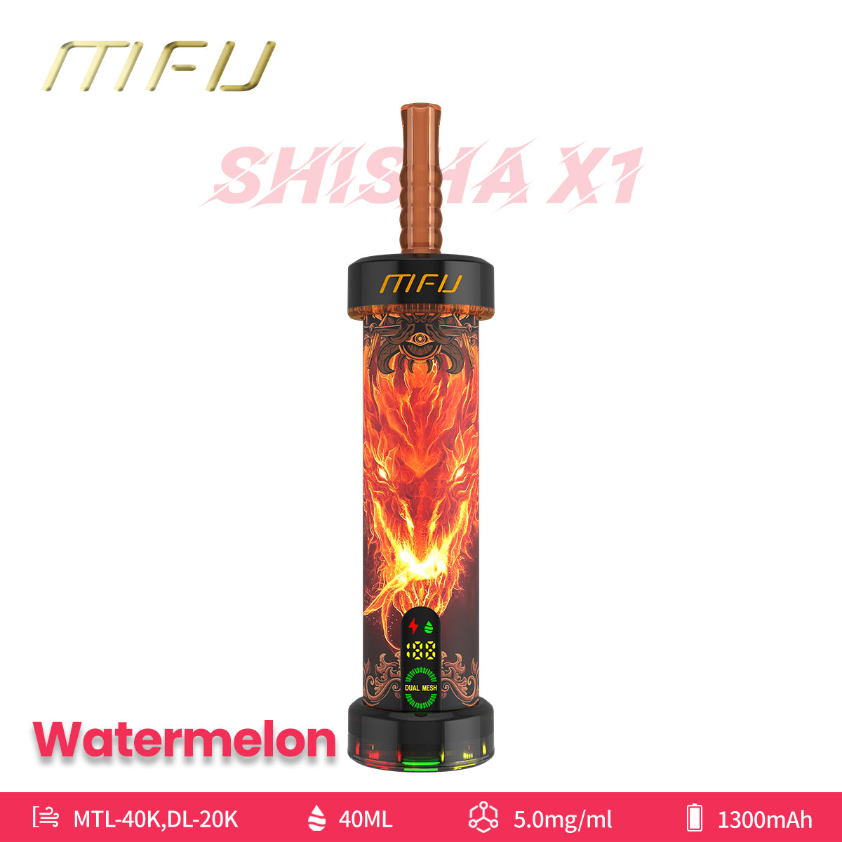 MFU Shisha X1 40000 Puffs Hookah Vape - 10pk