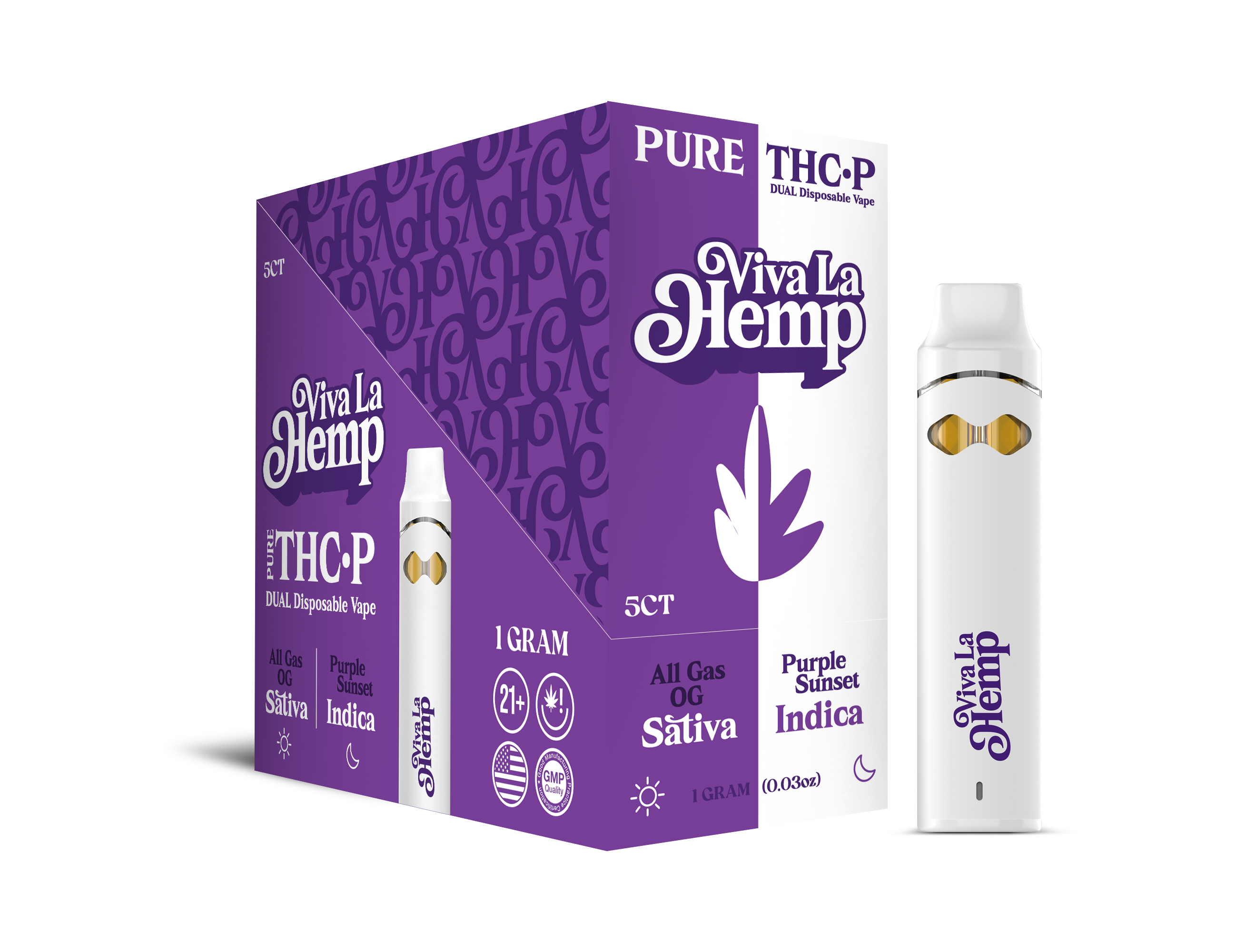 Viva La Hemp Pure THC-P Dual Disposable Vape - 5ct