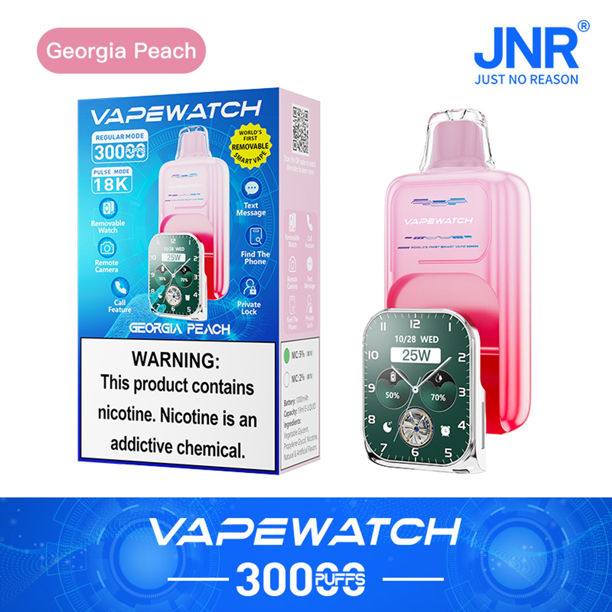 VapeWatch by JNR 30000 Puffs Disposable Vape Device - 5ct.