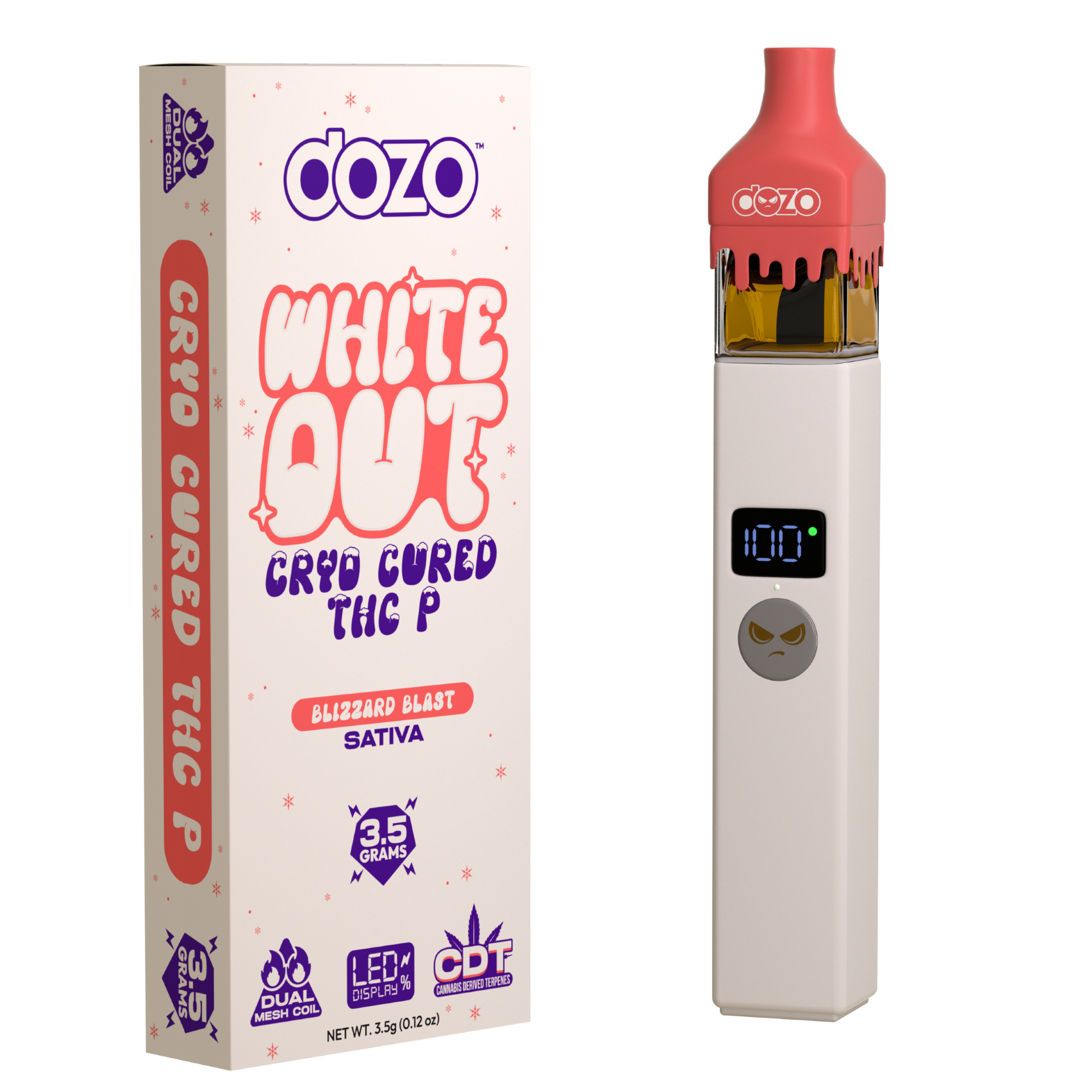 dozo White Out Cryo Cured THC-P 3.5G Disposable - 5ct.