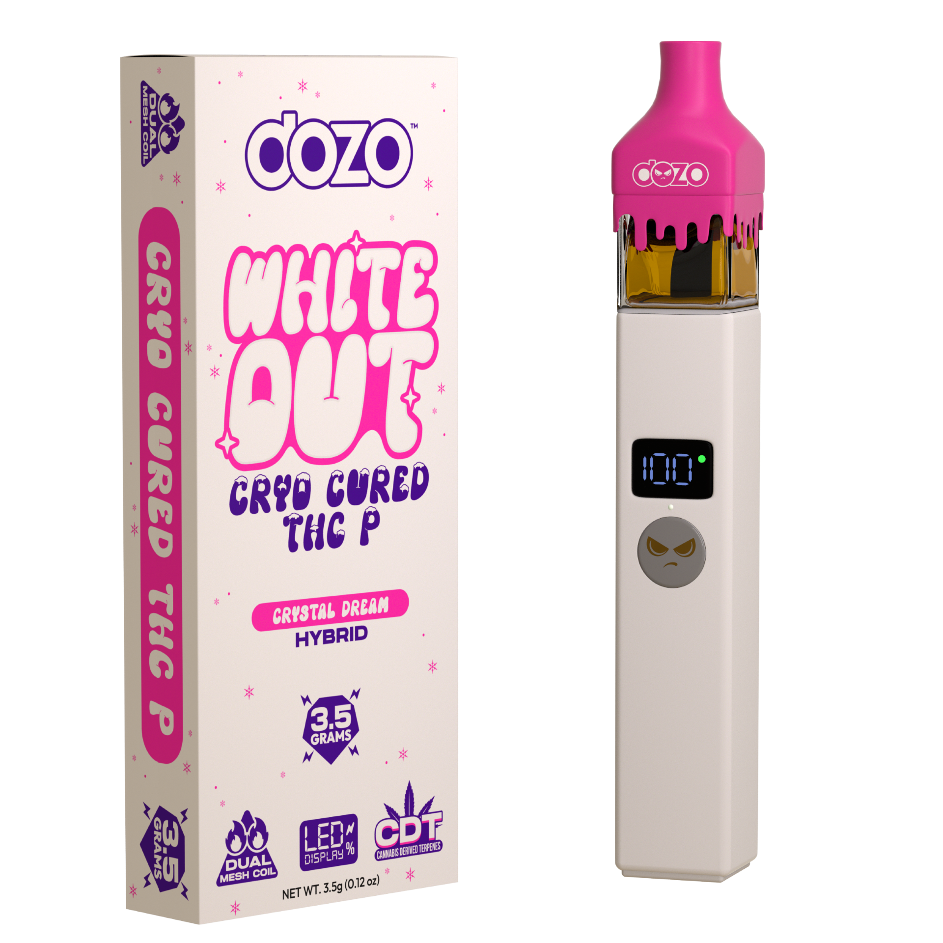 dozo White Out Cryo Cured THC-P 3.5G Disposable - 5ct.