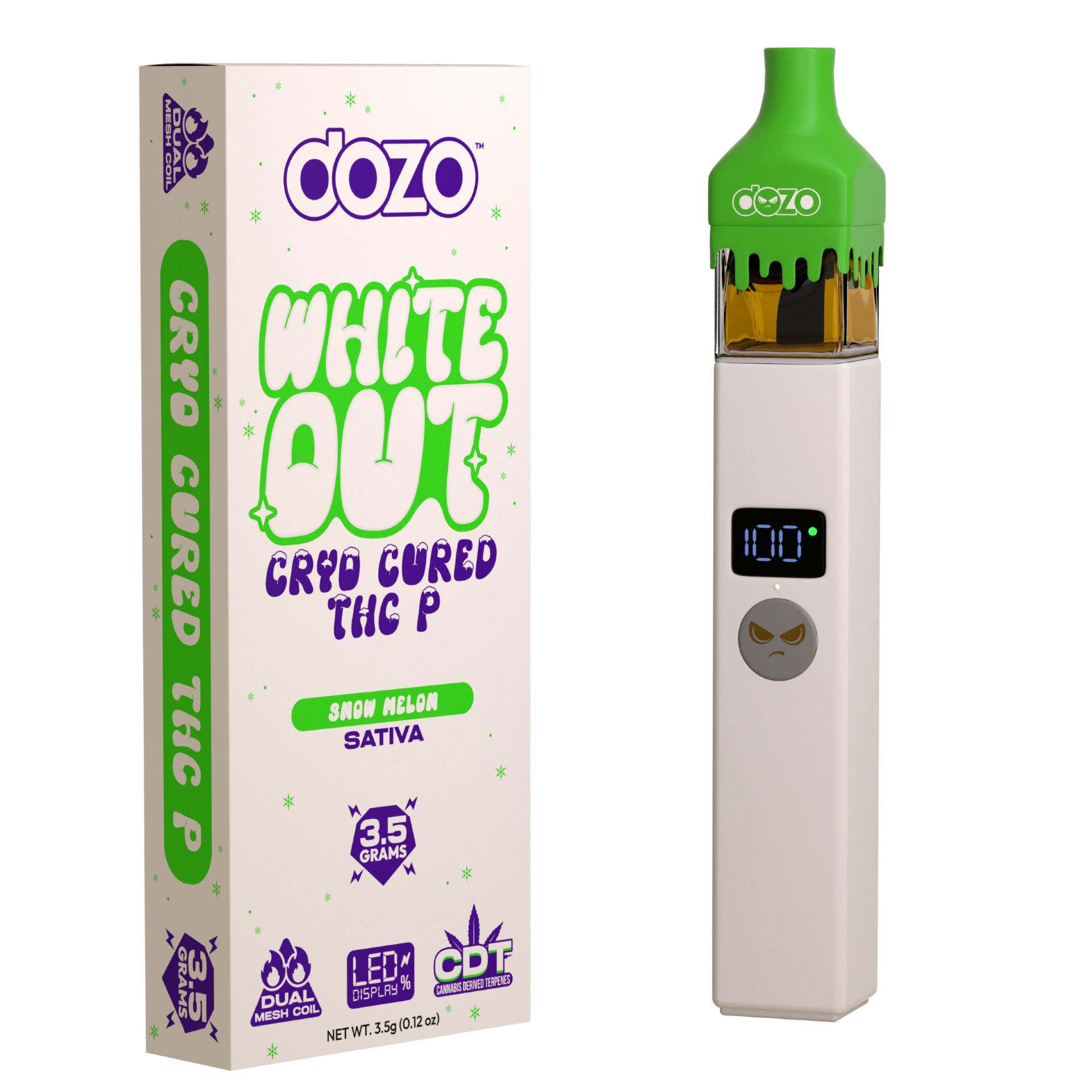 dozo White Out Cryo Cured THC-P 3.5G Disposable - 5ct.