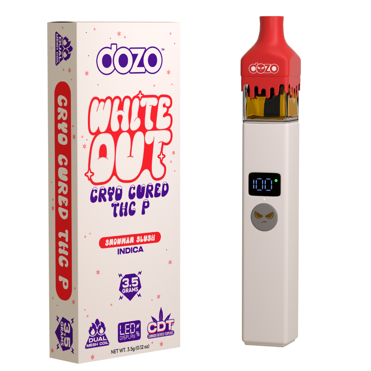 dozo White Out Cryo Cured THC-P 3.5G Disposable - 5ct.