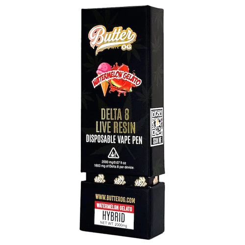 Butter OG Live Resin Delta 8 2g Disposable Vape Wholesale – 1 Box / 5 pcs