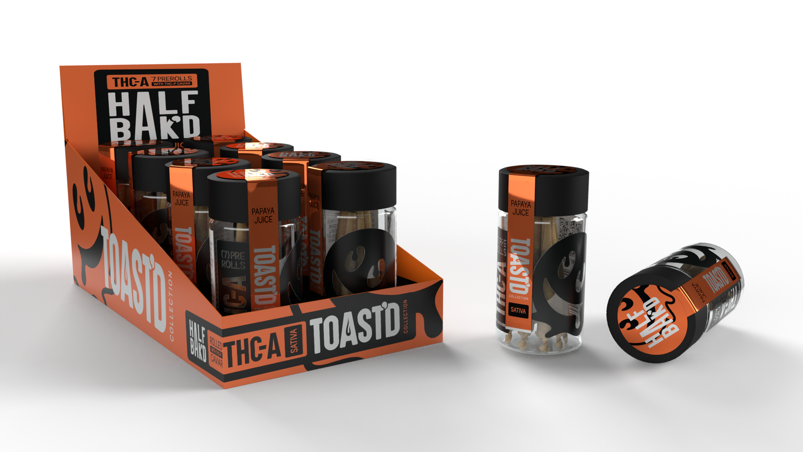 Half Bak'd Toasted Collection THC Pre-Rolls - 8ct