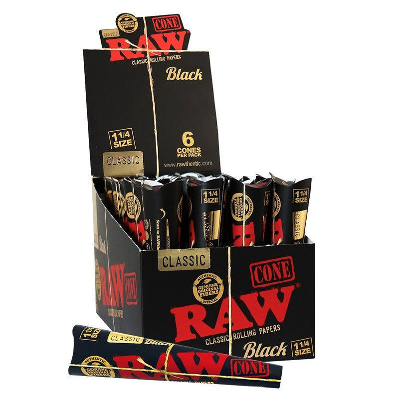 RAW Black 1¼ Size Classic Cone