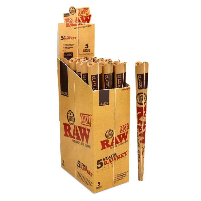 Raw 5 Stage Rawket Pre-Rolled Classic Cones Wholesale