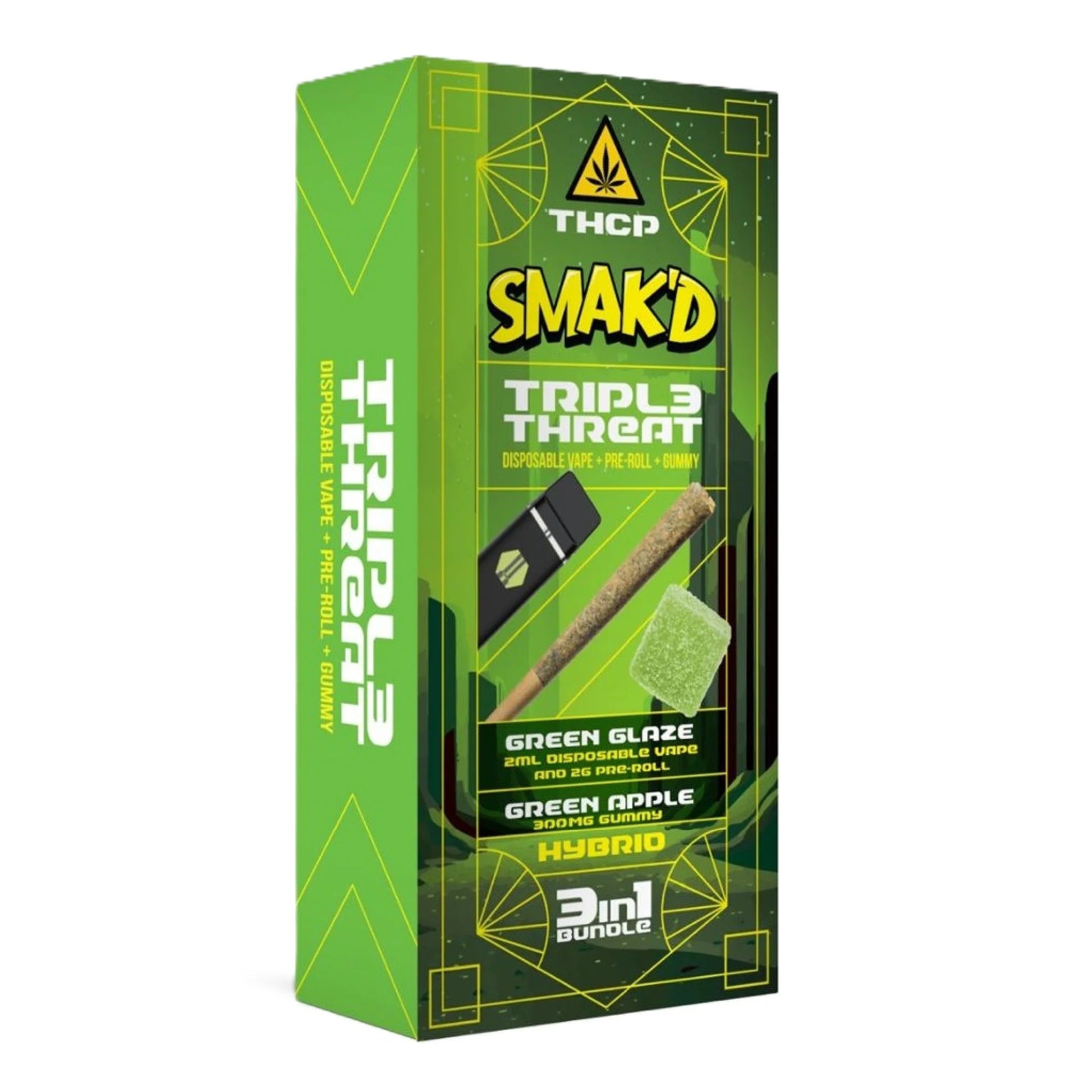 SMAK'D Triple Threat 3-in-1 Bundle (Disposable Vape + Pre-Roll + Gummy) - 5ct.