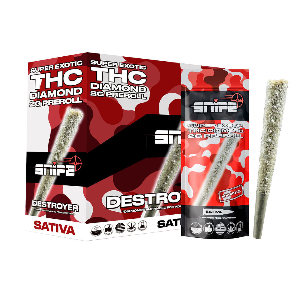 Snipe Super Exotic THC Diamond Coated 2G Pre-Rolls - 10ct.