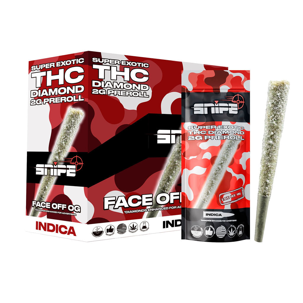 Snipe Super Exotic THC Diamond Coated 2G Pre-Rolls - 10ct.