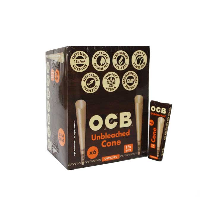 OCB Virgin 1 ¼ Cones -  32 Pack - Wholesale
