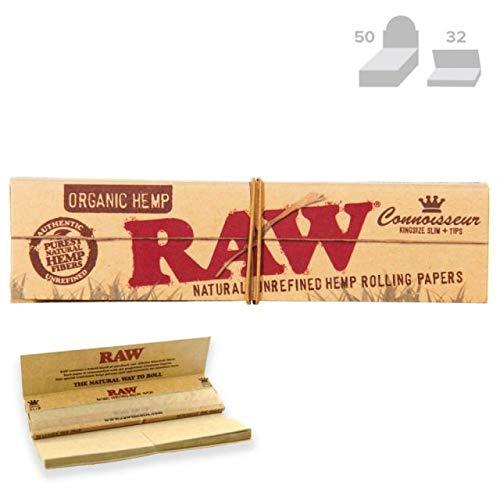Raw Organic Hemp Connoisseur King Size Slim + Tips 24 per Box - Smoker's World of Hollywood