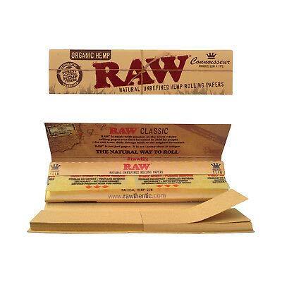 Raw Organic Hemp Connoisseur King Size Slim + Tips 24 per Box - Smoker's World of Hollywood