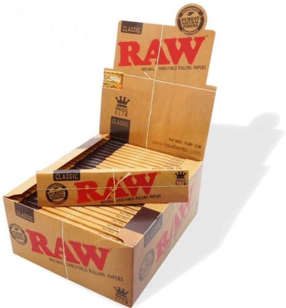 Raw Classic King Size Slim Rolling Paper Full - Box Of 50 Packs - Smoker's World of Hollywood