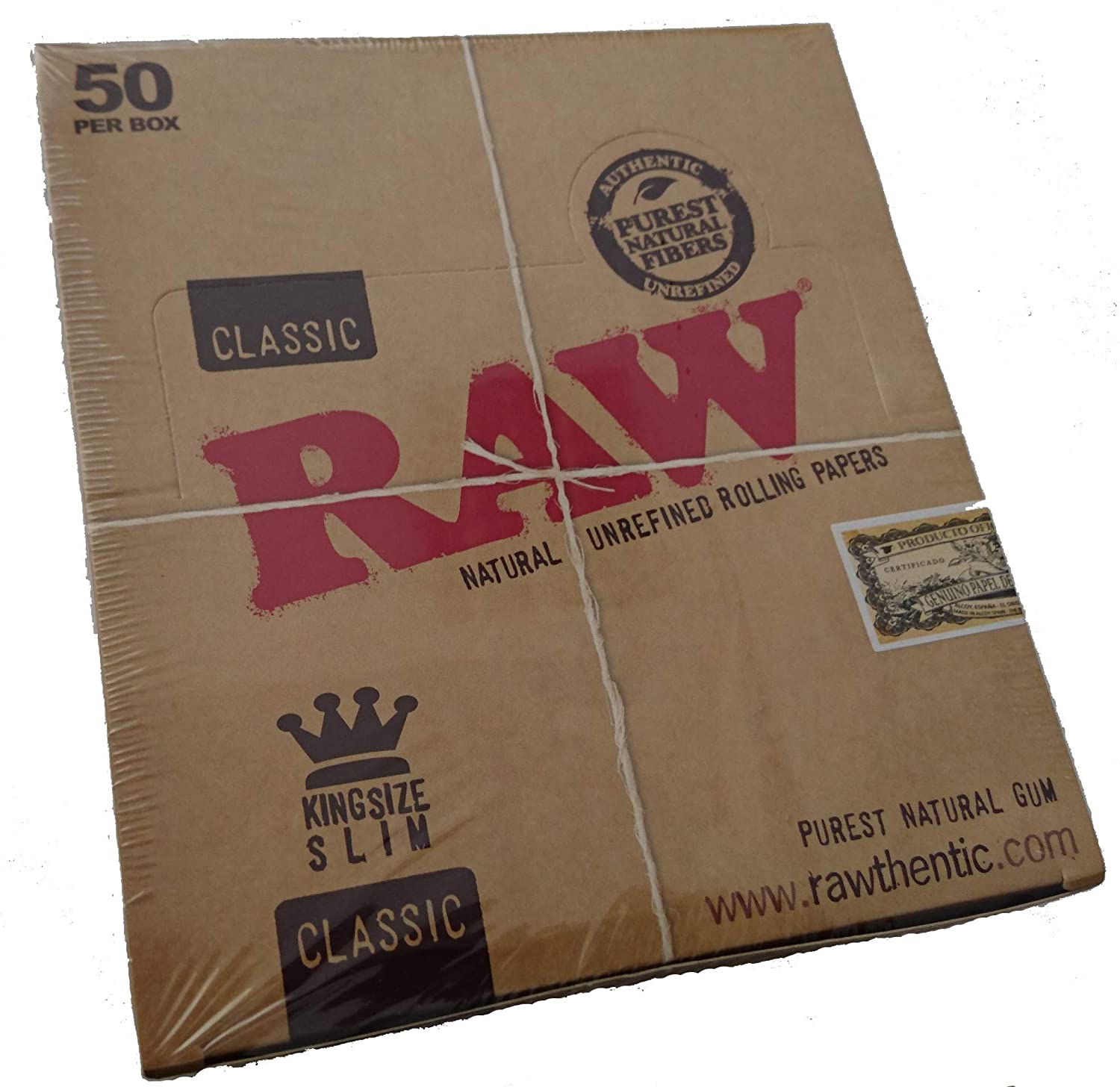 Raw Classic King Size Slim Rolling Paper Full - Box Of 50 Packs - Smoker's World of Hollywood