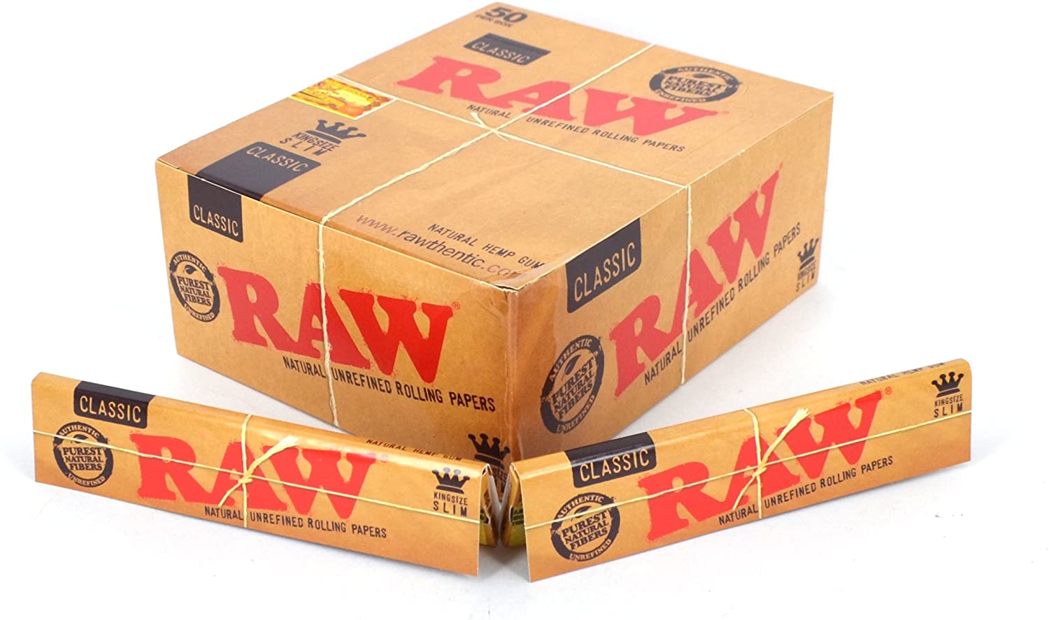 Raw Classic King Size Slim Rolling Paper Full - Box Of 50 Packs - Smoker's World of Hollywood